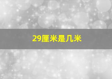 29厘米是几米