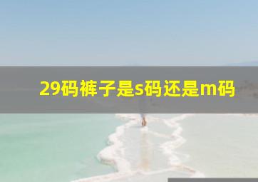 29码裤子是s码还是m码