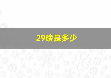 29磅是多少