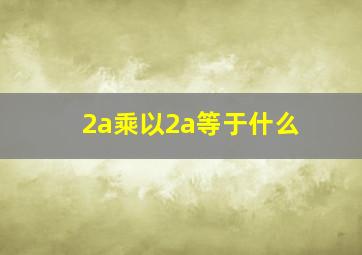 2a乘以2a等于什么