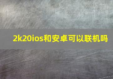 2k20ios和安卓可以联机吗