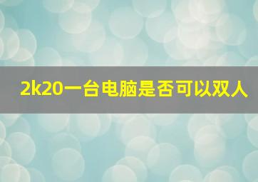 2k20一台电脑是否可以双人