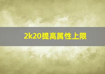 2k20提高属性上限