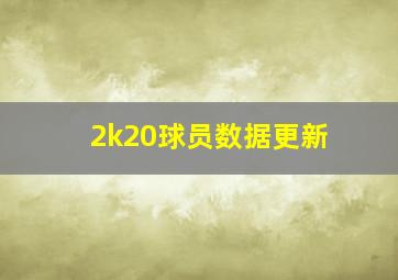 2k20球员数据更新