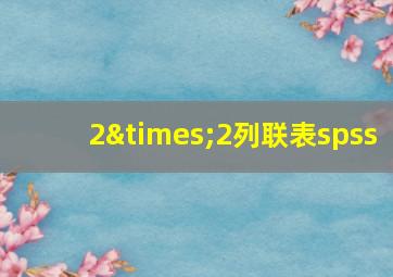 2×2列联表spss