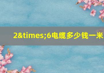 2×6电缆多少钱一米