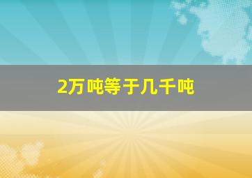 2万吨等于几千吨