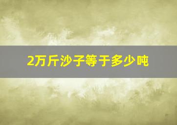 2万斤沙子等于多少吨