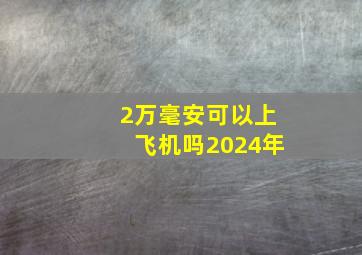 2万毫安可以上飞机吗2024年