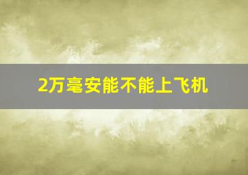 2万毫安能不能上飞机