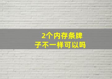 2个内存条牌子不一样可以吗