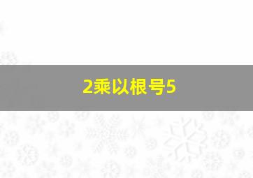 2乘以根号5