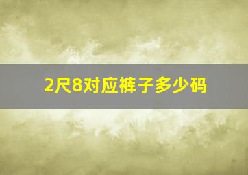 2尺8对应裤子多少码