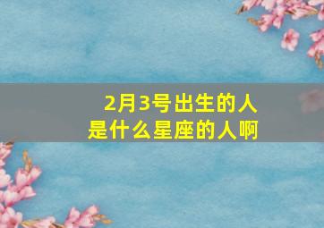 2月3号出生的人是什么星座的人啊