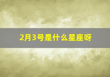 2月3号是什么星座呀