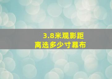 3.8米观影距离选多少寸幕布