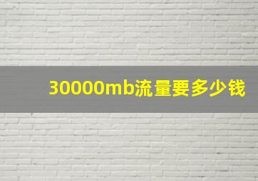 30000mb流量要多少钱