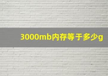 3000mb内存等于多少g