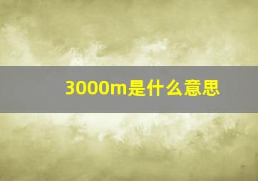 3000m是什么意思