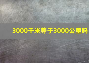 3000千米等于3000公里吗