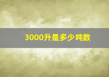 3000升是多少吨数