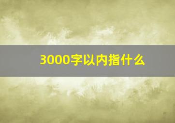 3000字以内指什么