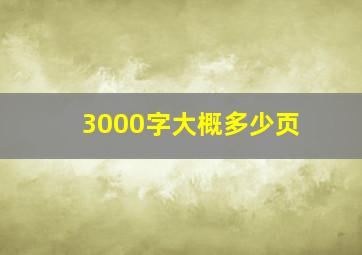 3000字大概多少页