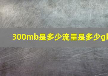 300mb是多少流量是多少gb