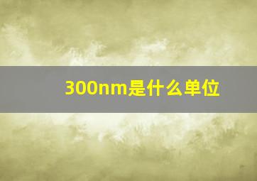 300nm是什么单位