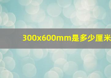 300x600mm是多少厘米