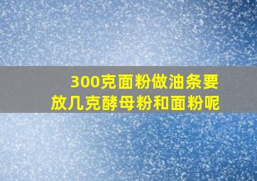 300克面粉做油条要放几克酵母粉和面粉呢