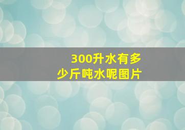 300升水有多少斤吨水呢图片