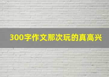 300字作文那次玩的真高兴