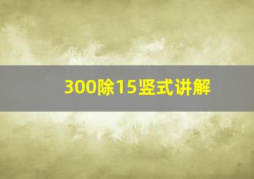 300除15竖式讲解