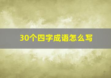 30个四字成语怎么写