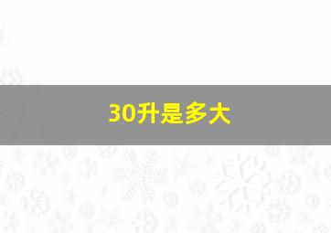 30升是多大