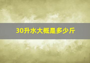 30升水大概是多少斤