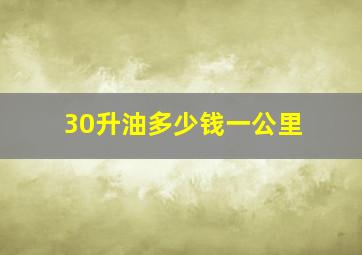 30升油多少钱一公里