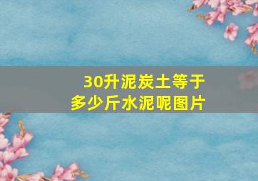 30升泥炭土等于多少斤水泥呢图片