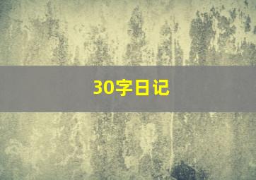 30字日记