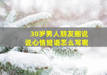 30岁男人朋友圈说说心情短语怎么写呢