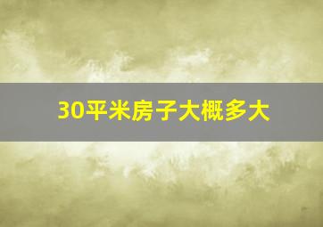 30平米房子大概多大