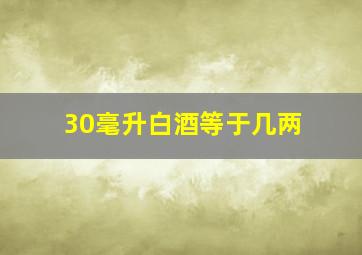 30毫升白酒等于几两