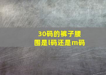 30码的裤子腰围是l码还是m码