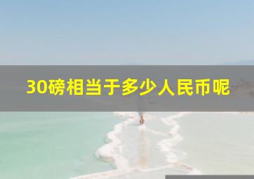 30磅相当于多少人民币呢