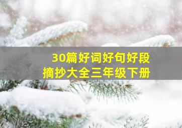 30篇好词好句好段摘抄大全三年级下册