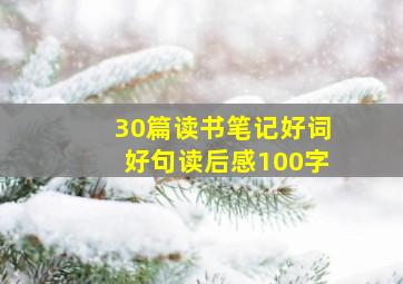 30篇读书笔记好词好句读后感100字