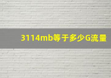 3114mb等于多少G流量