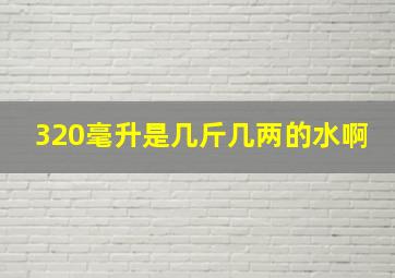 320毫升是几斤几两的水啊