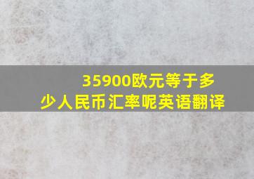 35900欧元等于多少人民币汇率呢英语翻译